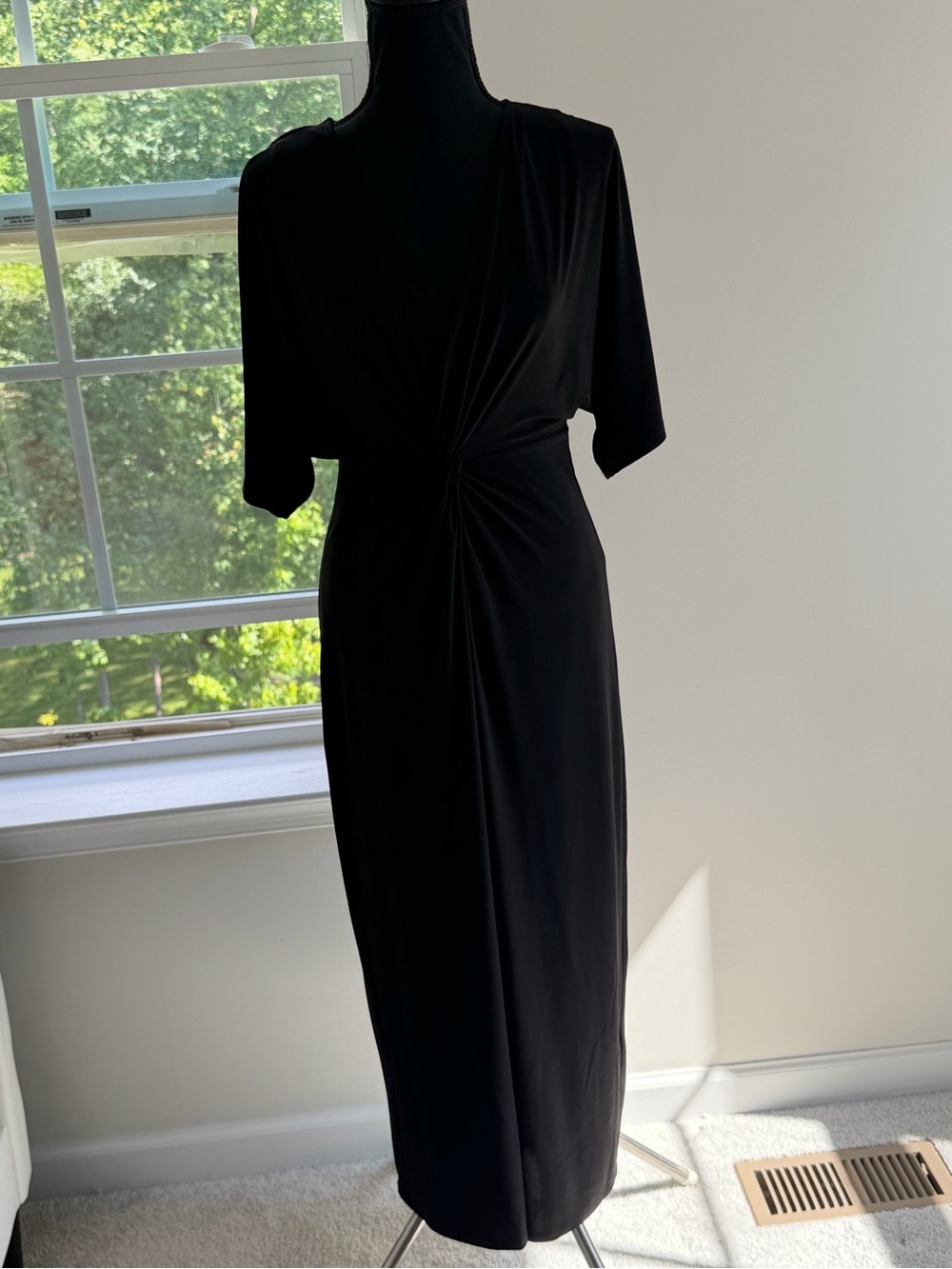 Express Black Twist Front Midi Dress Size S